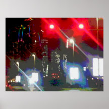 abu dhabi etisalat tower night poster