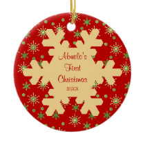 Abuelo's First Christmas Red Snowflake Ornament