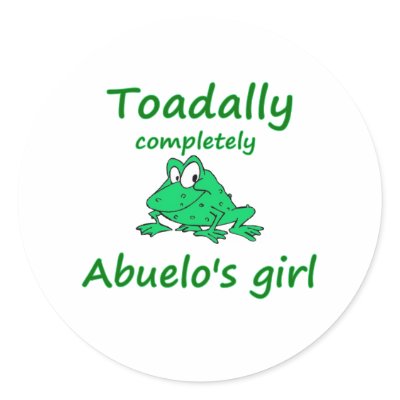 abuelo's girl round sticker by worldsbestfamily