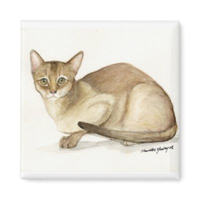 "Abyssinian Cat" Art Reproduction Magnet by CharlottesWebArt