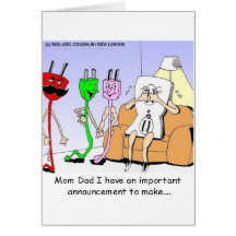 AC/DC Wiring Funny Relationship Gay/Lesbian Gifts Greeting Cards