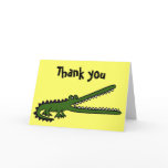 AC- Funny Crocodile Art Thank you Card