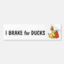 AC- I Brake for Ducks Bumper Sticker