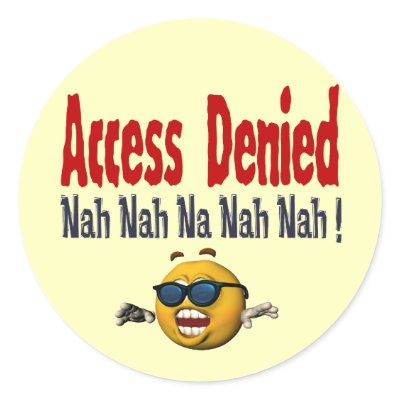 Access Denied Round Stickers by SillyShirts