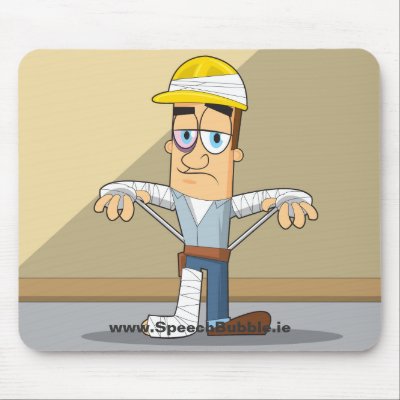 Accident Prevention Mouse Mat 01 Mouse Mats by SpeechBubbleDesigns