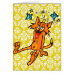 Accident Prone Cartoon Cat Card