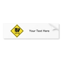 Accordian Crossing Xing Traffic Sign Bumper Stickers