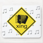 Accordian Crossing Xing Traffic Sign Mouse Pad
