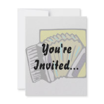 Accordian Graphic #3 Musical Instrument Design Custom Invitations