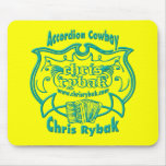 Accordion Cowboy Logo - Light Blue Mousepads