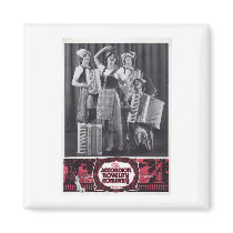 Accordion Girls Vintage Ad Fridge Magnet