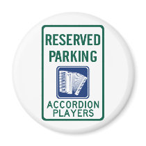 Accordion Player Parking Refrigerator Magnet