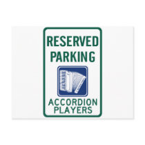 Accordion Player Parking Postcards