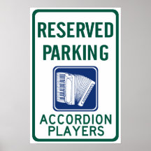 Accordion Player Parking Posters