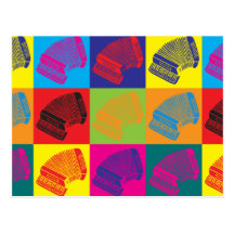 Accordion Pop Art Postcard