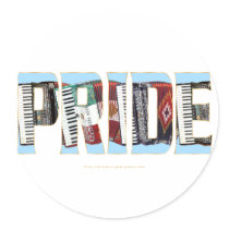 Accordion Pride Round Sticker