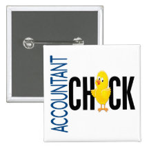 Accountant Chick Pinback Buttons