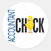 Accountant Chick Round Stickers