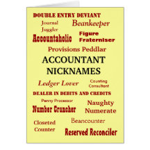 ACCOUNTANT NICKNAMES Congratulations Greeting Card