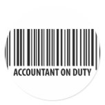 accountant on duty icon round sticker