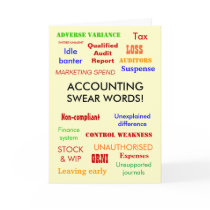Accounting Swear Words! Birthday Card