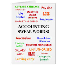 Accounting Swear Words! Blank Greeting Card