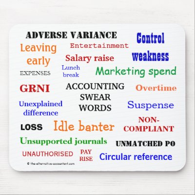ACCOUNTING SWEAR WORDS mousepad (mulitcolour) by accountingcelebrity