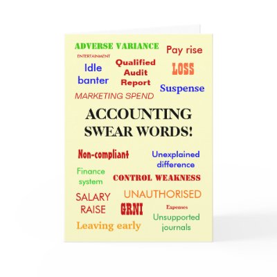 Accounting Swear Words! (multicolour) Greeting Card by accountingcelebrity