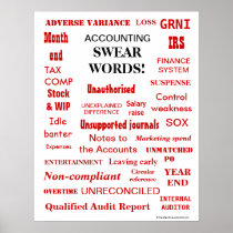 ACCOUNTING SWEAR WORDS ! Rude Black 'n' Red posters