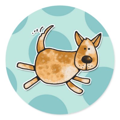 ACD doggy Round Stickers by cfkaatje