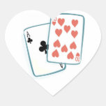 Ace and Ten of Hearts Playing Cards Wedding Hearts Heart Sticker