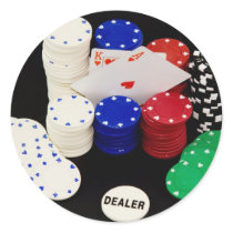 Ace King Round Stickers