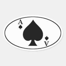 Ace of Spades Oval Bumper Sticker