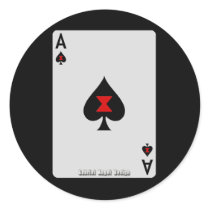 Ace of Spades Round Sticker