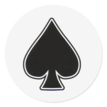 ace of spades round sticker