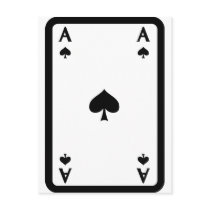 ace of spades with frame icon postcards