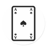 ace of spades with frame icon round stickers