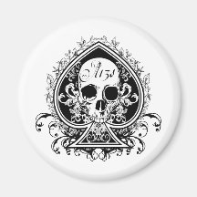 Ace Skull Refrigerator Magnet