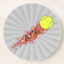 ace tennis ball on fire flames beverage coaster