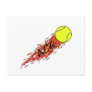 ace tennis ball on fire flames post cards