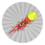 ace tennis ball on fire flames round sticker
