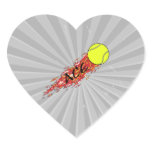 ace tennis ball on fire flames heart stickers