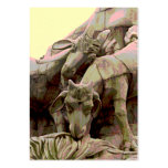 ACEO ATC Stone Goat in Park Grazing Monument