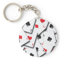 ACES PLAYING CARDS KEYCHAINS