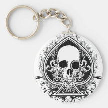 Aces Skull Key Chain