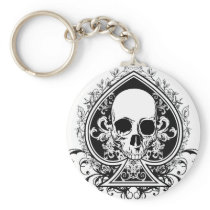 Aces Skull Key Chain