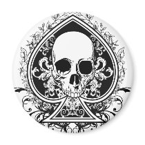 Aces Skull Refrigerator Magnets