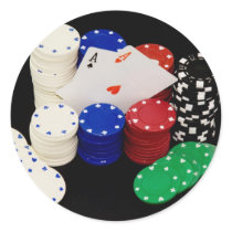 Aces Round Stickers