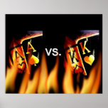 ACES VS KINGS BULLETS VS COWBOYS POKER ART DECOR POSTER