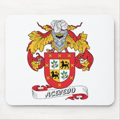 Acevedo Family Crest Mouse Mats by coatsofarms